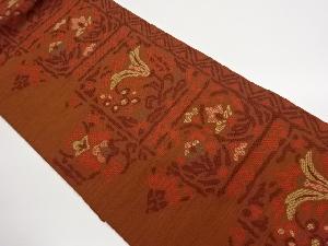 本場筑前博多横段に花唐草模様織出し名古屋帯